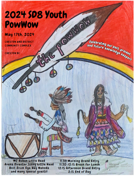 Red and grey pow wow poster